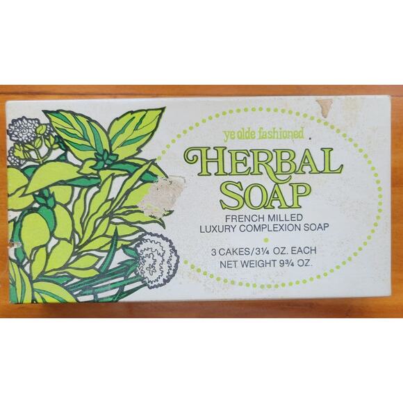 VTG Ye Olde Fashioned Herbal Soap French Milled 3 Cakes 1970s Rare Unused USA - Picture 1 of 6